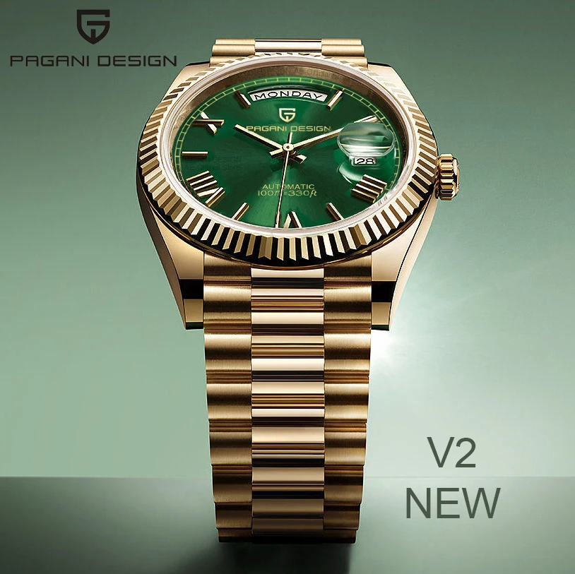 PAGANI DESIGN DD36 Gold Green V2 Men's Mechanical Watches Luxury Automatic…