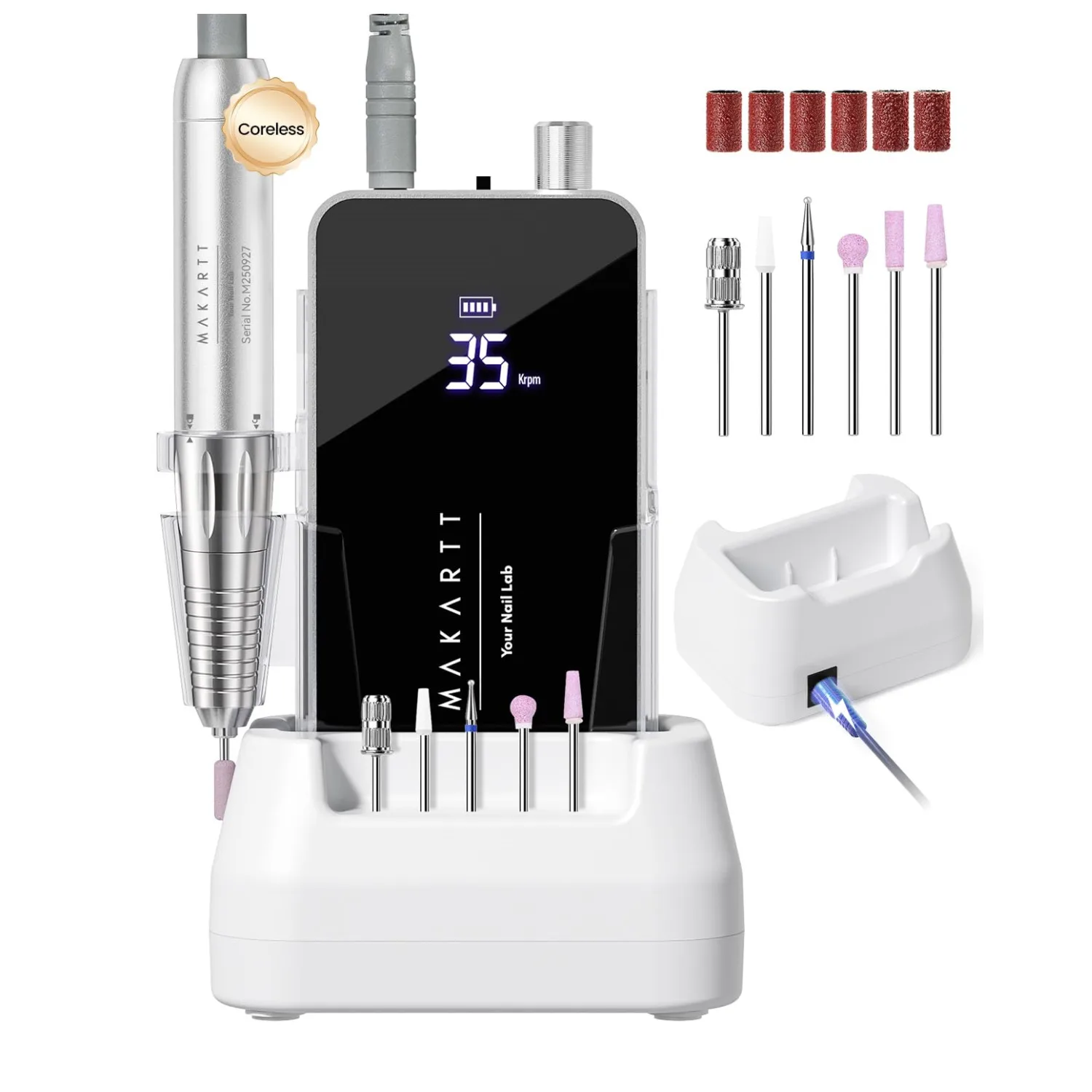 Makartt 35000RPM Nail Drill Cordless Electric Manicure Pedicure Kit…