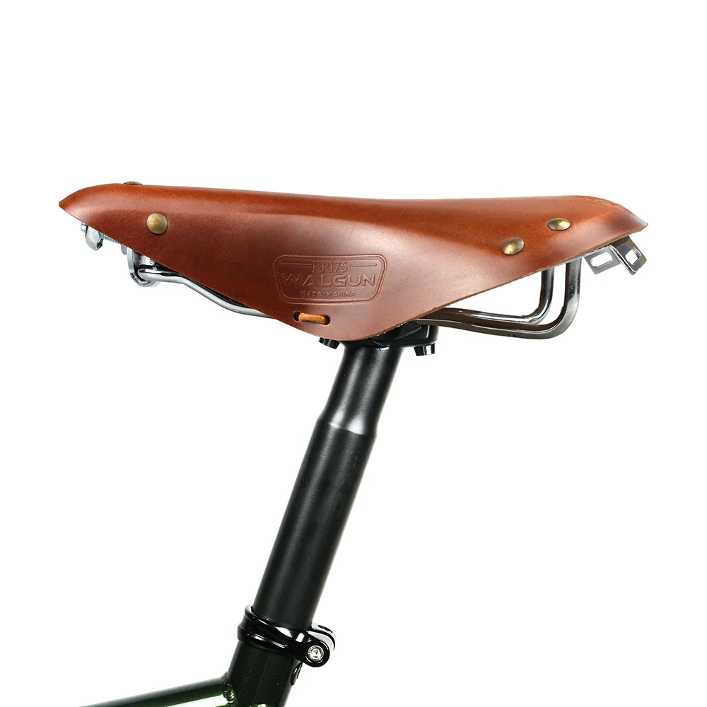 WALGUN RR175 Retro Bike Saddle Soft Leather Bicycle Saddle Women Men for…