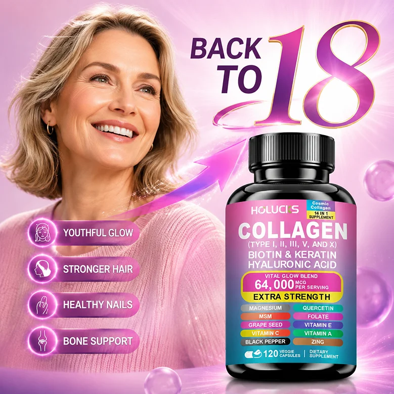Collagen Capsules with Vitamin a C E Biotin, Support Skin Nail Joint Health…