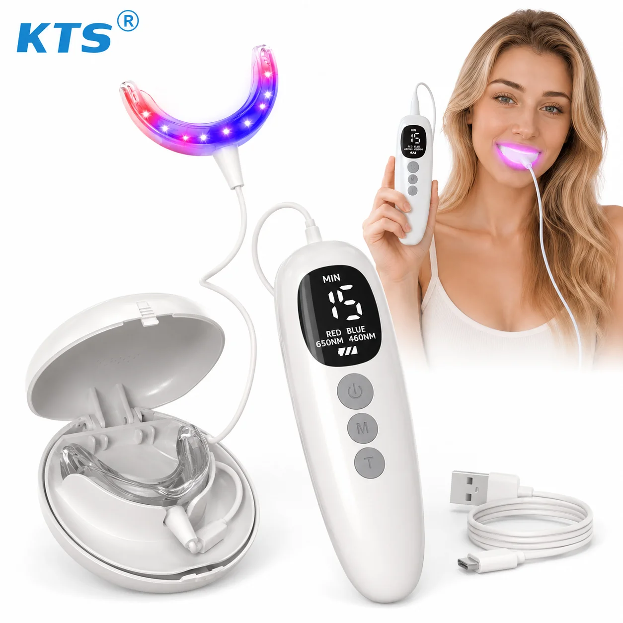 KTS Red Light Therapy for Gums Oral Care Light 650nm Red 460nm Blue LED…