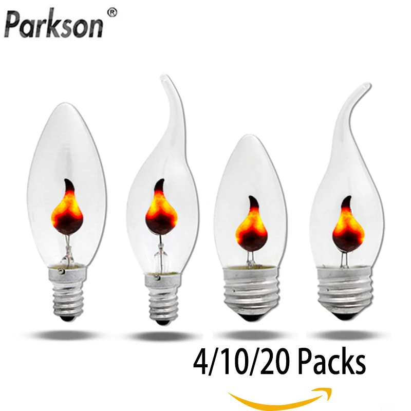 Edison LED Candle Light Bulb E14 E27 LED Flame Effect Bulb 3W AC220V Home for…