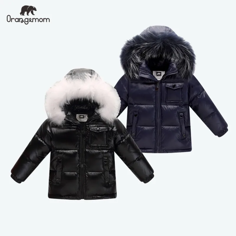 Black Winter Jacket Parka for Boys Winter Coat 90% Down Girls Jackets…