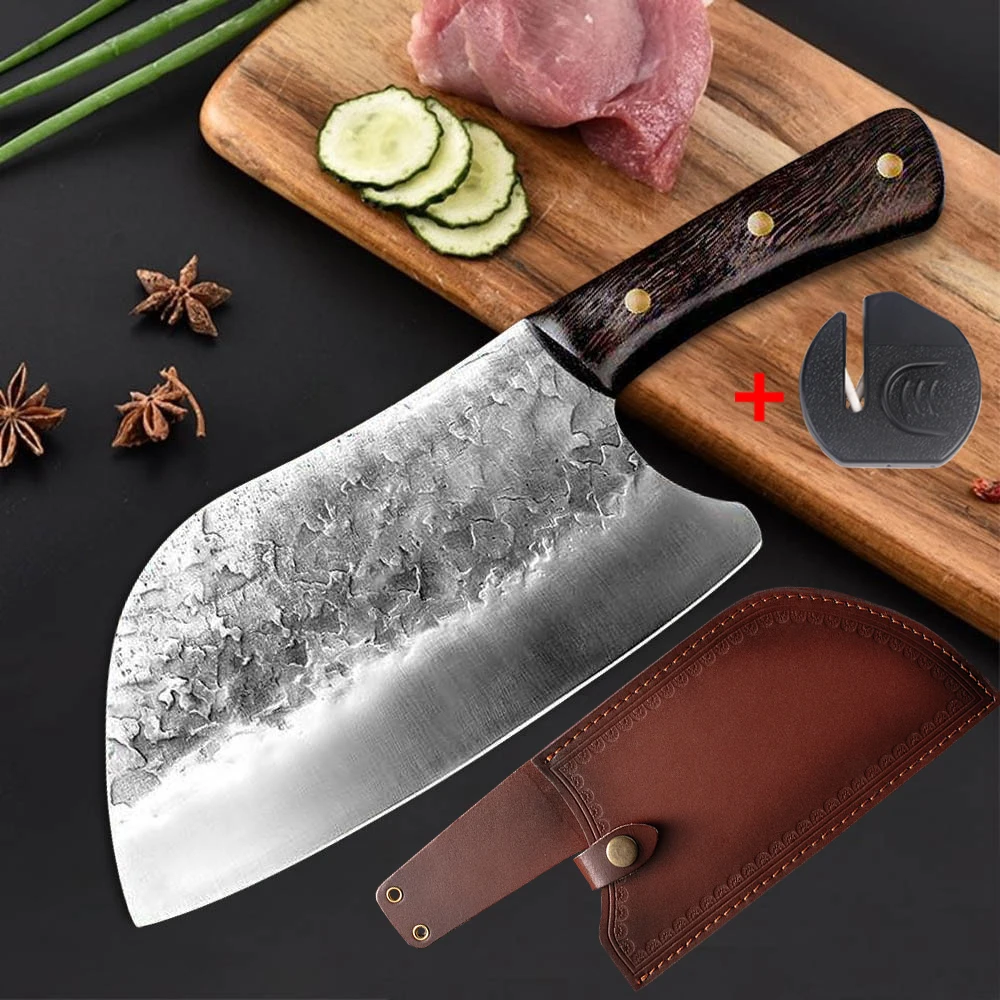 Handmade Forged Stainless Steel Kitchen Knives Chinese Knife Meat Cleaver…
