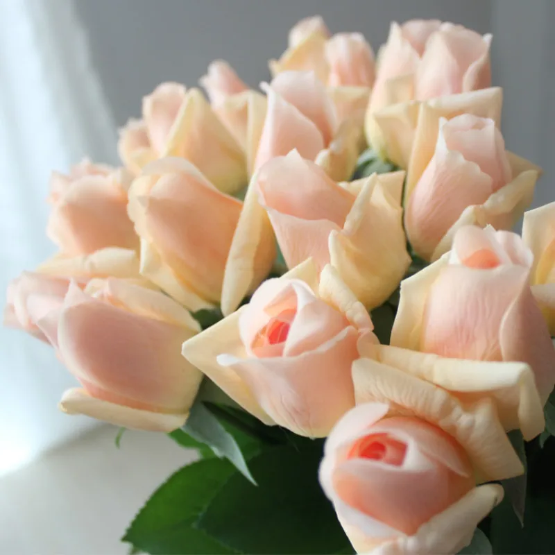 7 Pcs Roses Artificial Flowers Real Touch Branch Stem Latex Rose Hand Feel…