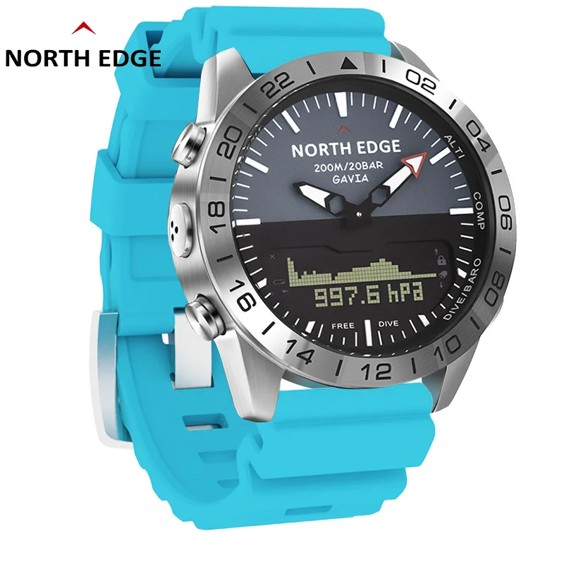 NORTH EDGE Men‘s Dive 50M Sports Digital Watch Luxury Full Steel Business…