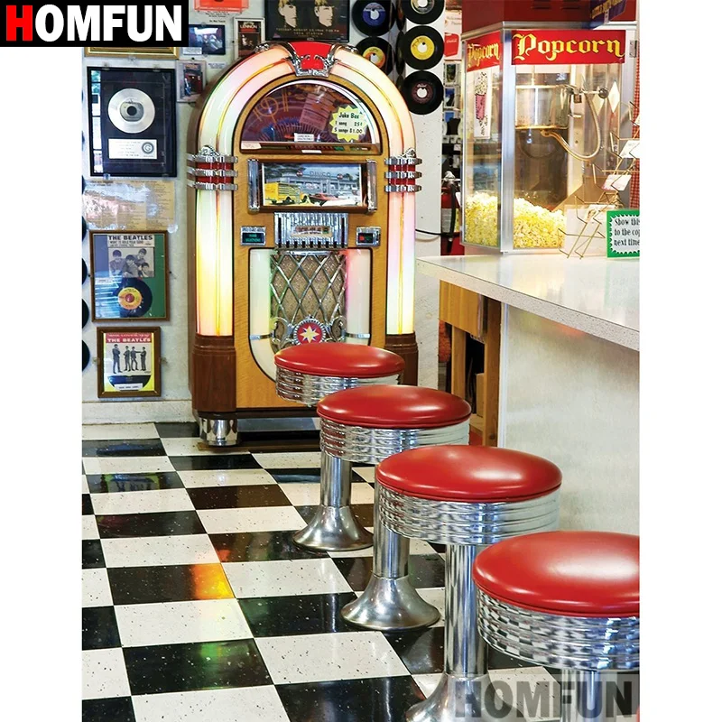 HOMFUN Full Square/Round Drill 5D DIY Diamond Painting "Bar Chair" 3D Diamond…