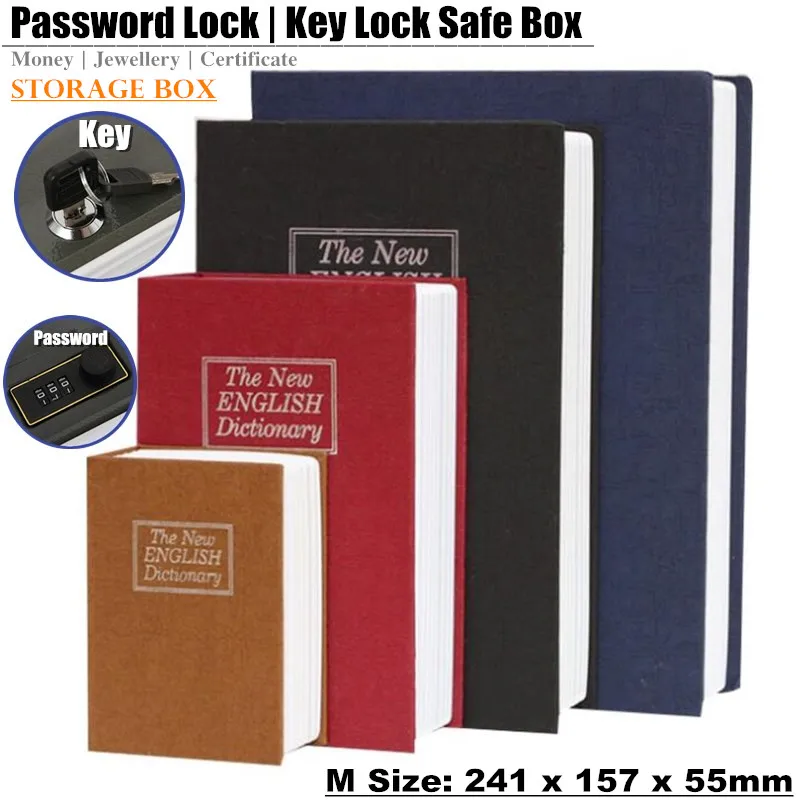 Student Gift Dictionary Mini Safe Box Book Hidden Secret Key Lock Coin Bank…