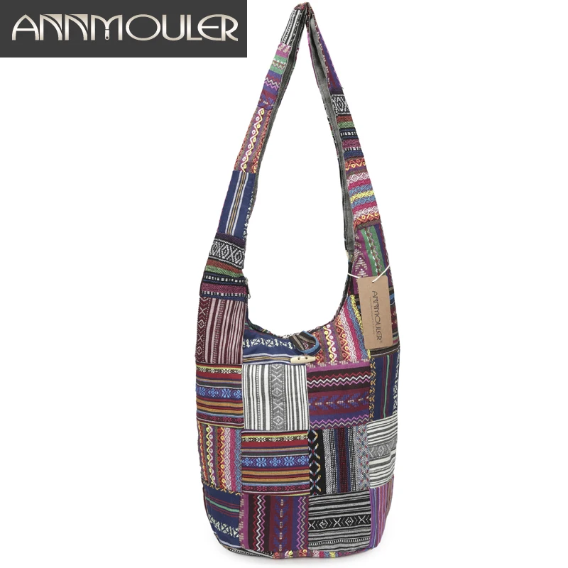 Annmouler Women Large Shoulder Bag Cotton Messenger Bag Vintage Patchwork…
