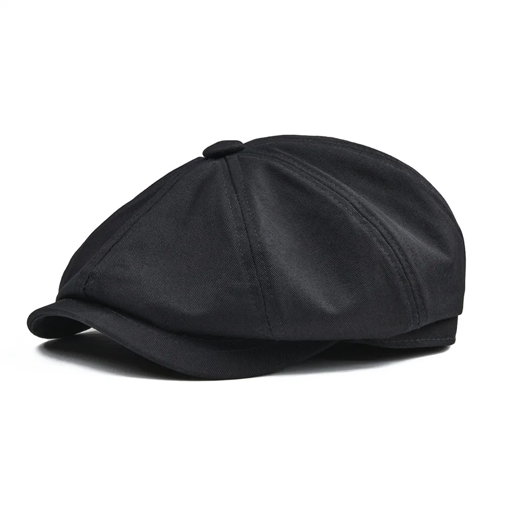 BOTVELA Newsboy Cap Men's Twill Cotton Eight Panel Hat Women's Baker Boy Caps…