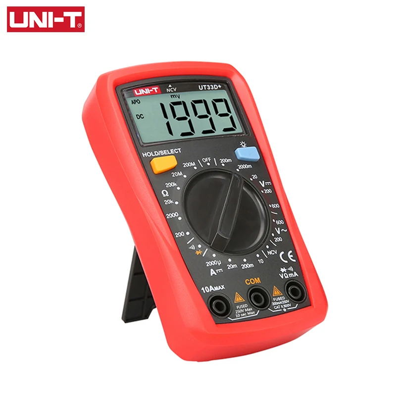 UNI-T UT33D+ Palm Size LCD Auto Digital Multimeters Resistance Mini DMM Meter…