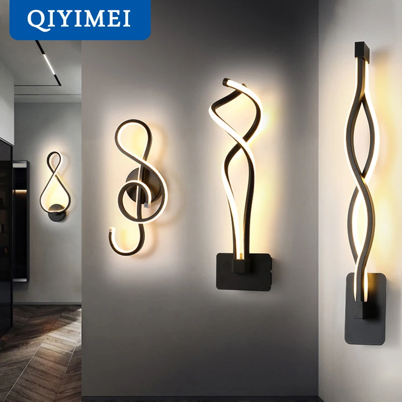 Modern Minimalist Wall Lamps Living Room Bedroom Bedside Luster AC90V-260V…