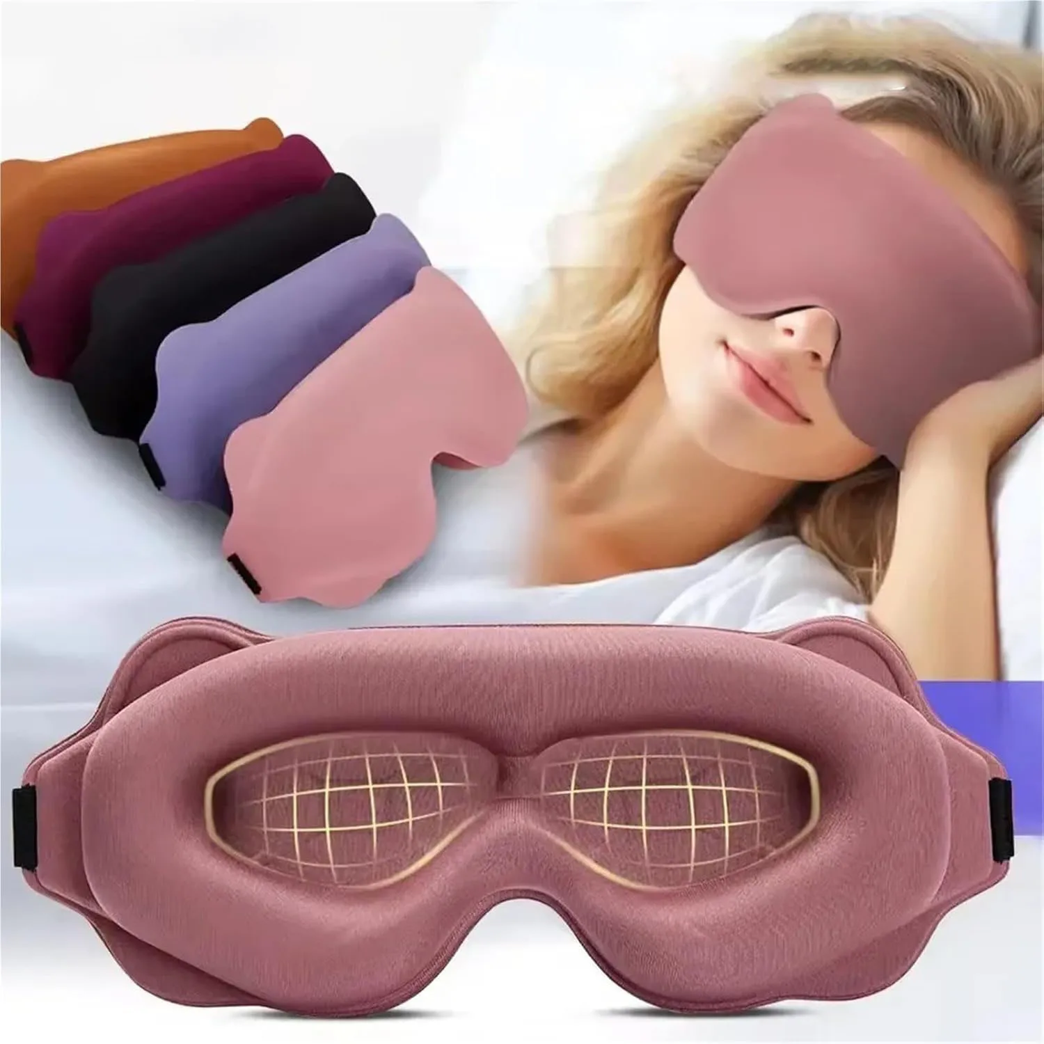 3D Sleeping Mask Block Out Light Sleep Mask for Eyes Soft Sleeping Aid Eye…