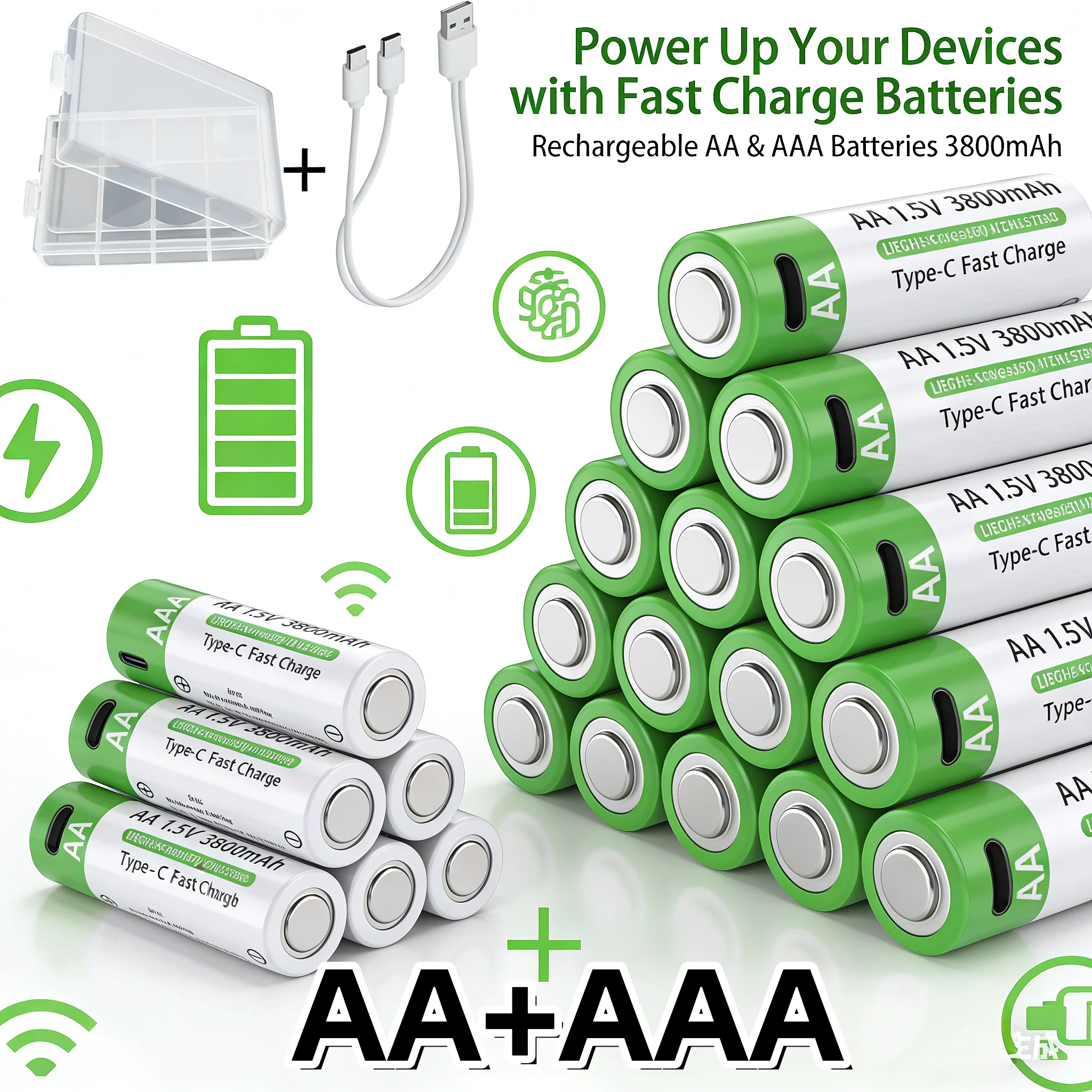 2026 NEW Lithium-Ion Battery Type-C Rechargeable High-Capacity AA&AAA Battery…