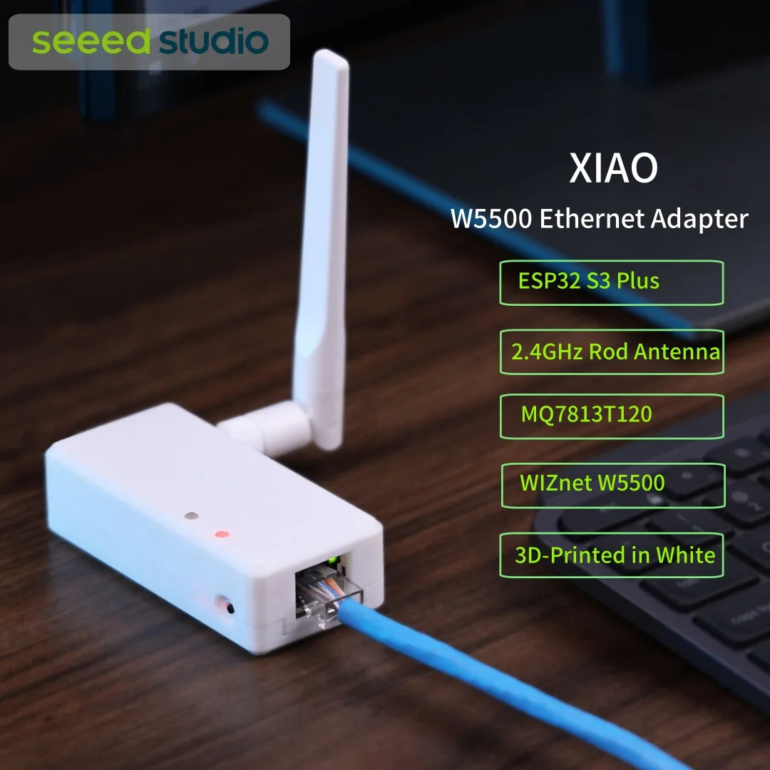 XIAO W5500 Ethernet Adapter V1.2 PoE Development Board, Featuring ESP32 S3…