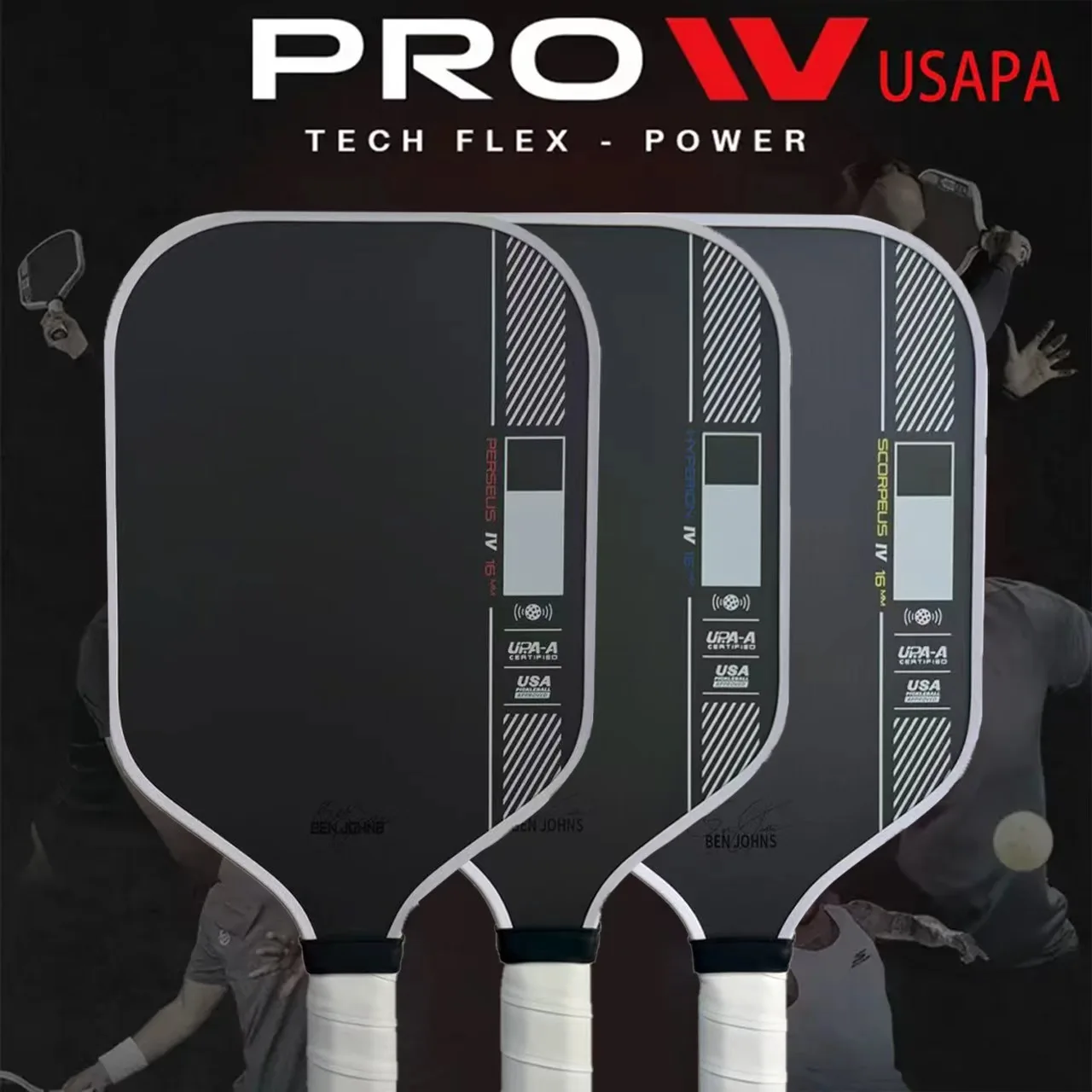 PRO IV T700 Carbon Fiber Pickleball Paddle Reinforced Grip for Power and Spin…
