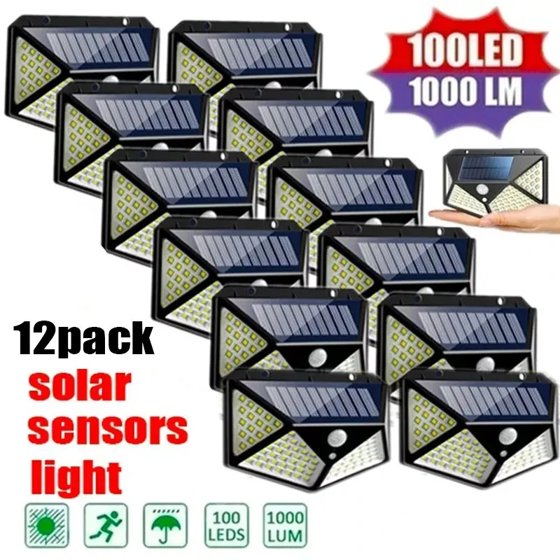 12Pack Outdoor Solar Lights 3 Modes Motion Sensor Lights Waterproof Wall…