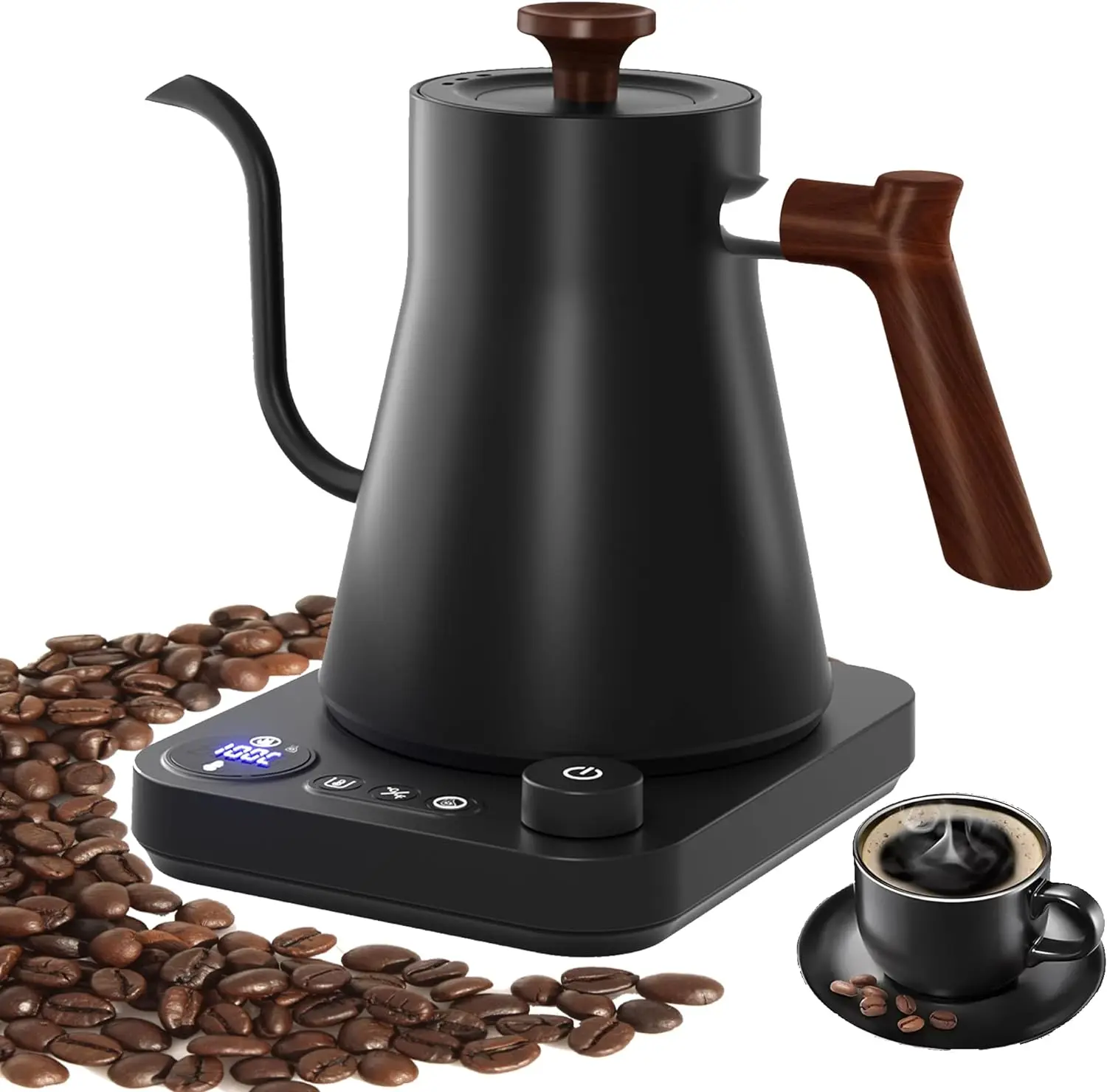 Electric Gooseneck Kettle 900ML Hand Brew Coffee Pot Smart Teapot Temperature…