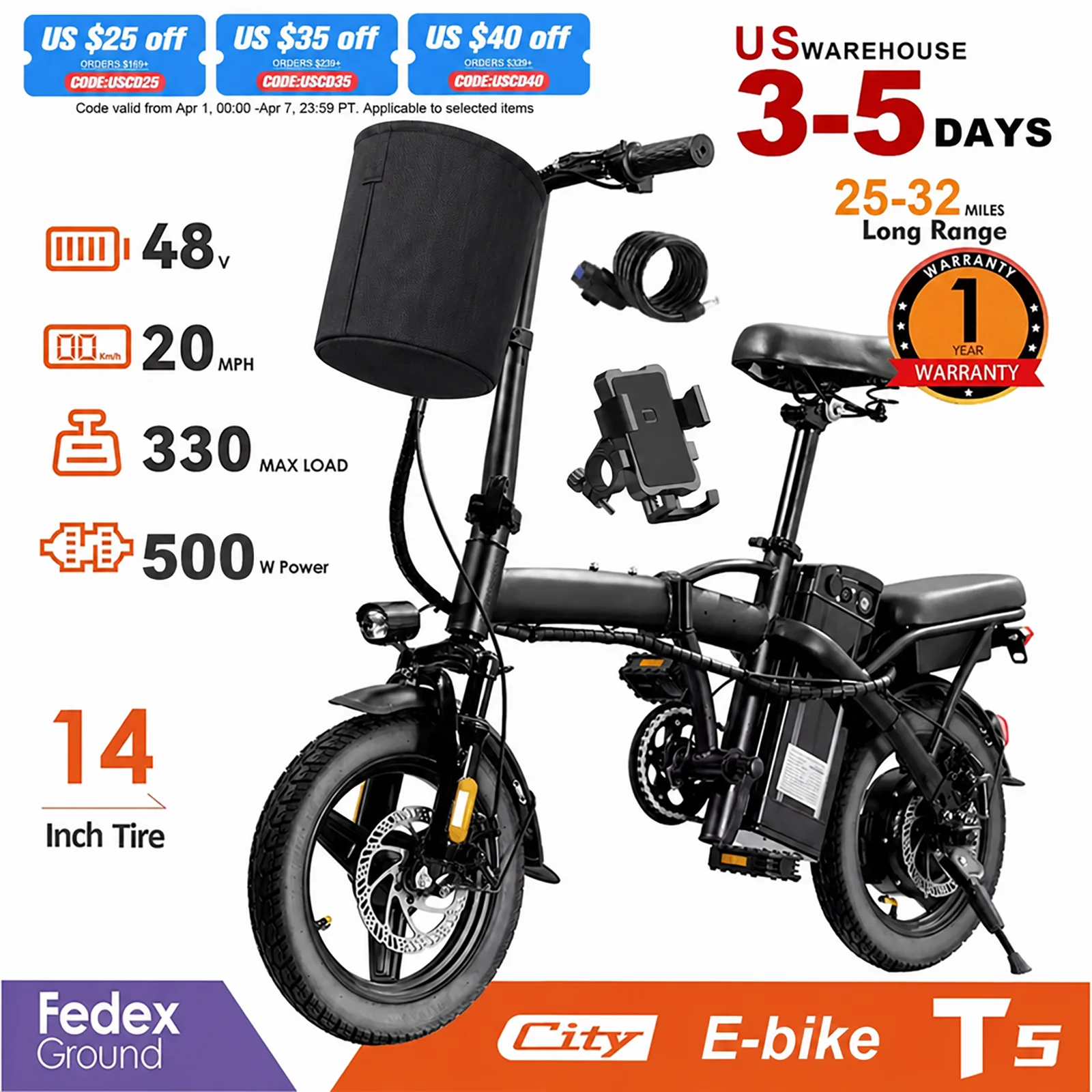 Adult and Adolescent Electric Bicycles, 20MPH, 560W Motor, 48V Detachable…