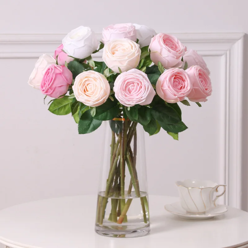 5pcs Simulation Real Touch Moisturizing Rose Flower Branch Home Party…