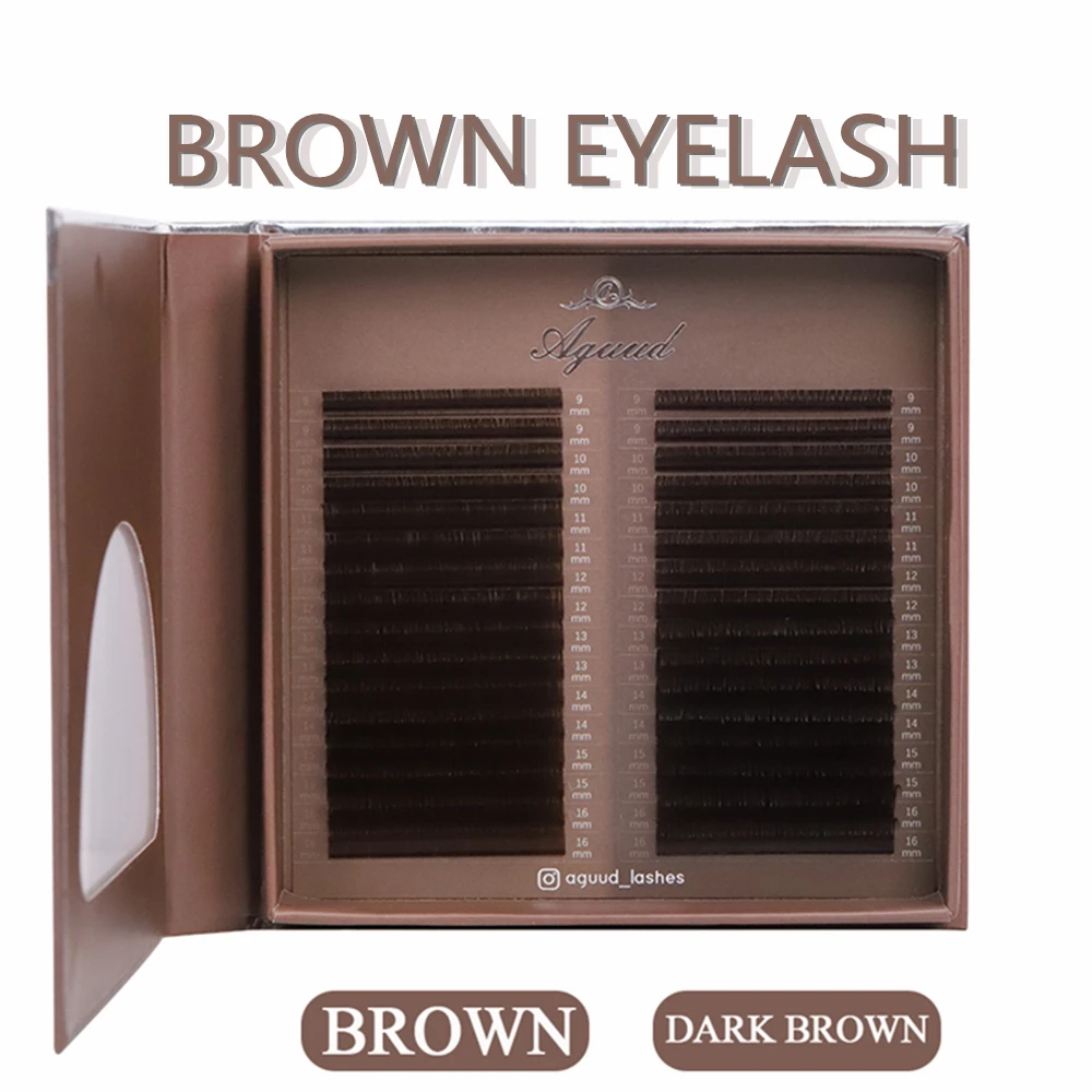 AGUUD 32Rows Brown Chocolate Color Premium Eyelashes Caramel Color Mink…