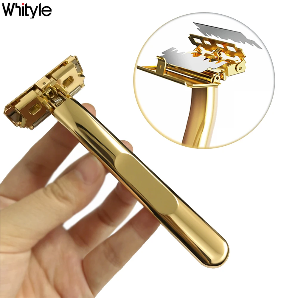 Whityle 21T Glide Pro 4D Stainless Steel Razor for Men Reusable Metal Safety…