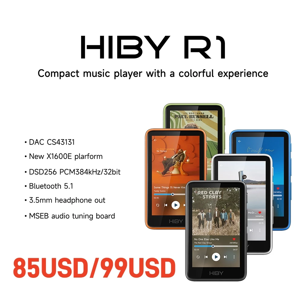 HiBy R1 HiFi Audio Music Player MP3 USB DAC Wi-Fi Bluetooth 5.1 DSD256…