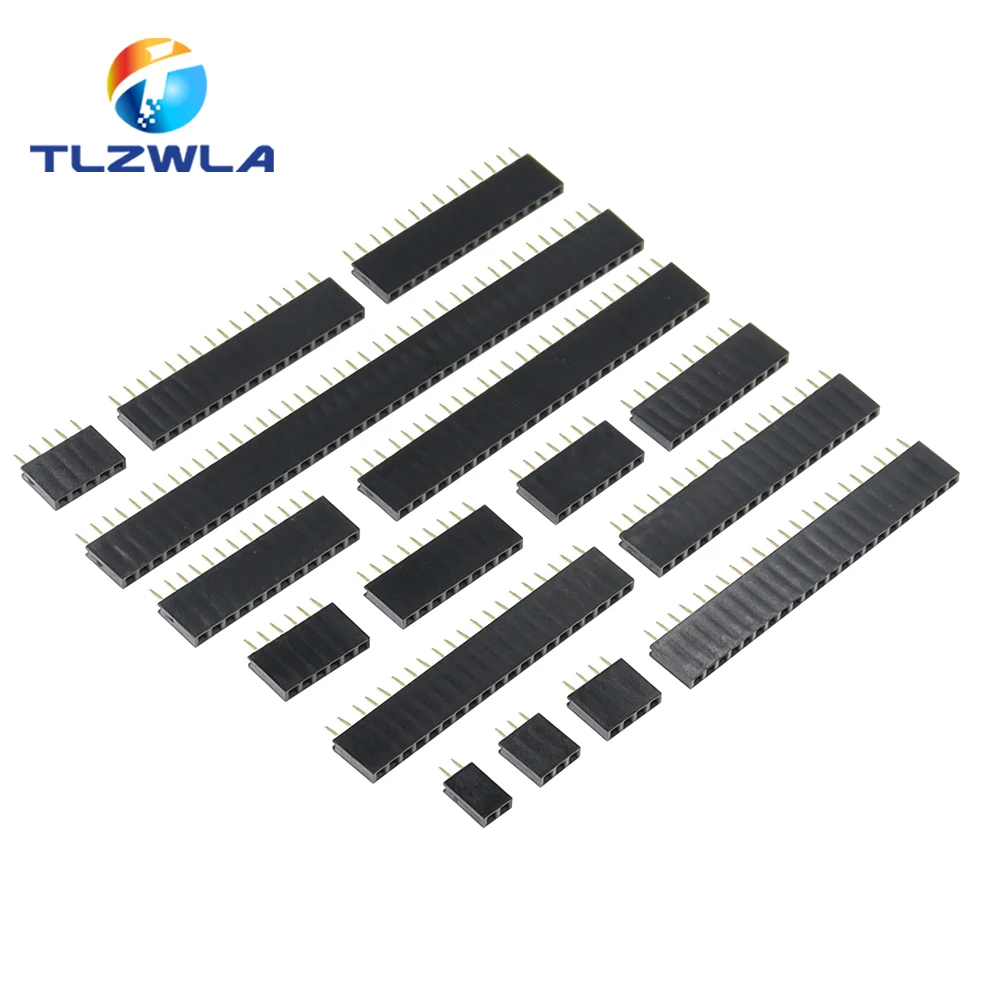 10PCS Single Row Pin Female Header Socket Pitch 2.54mm 1*2p 3p 4p 5p 6p 7p 8p…