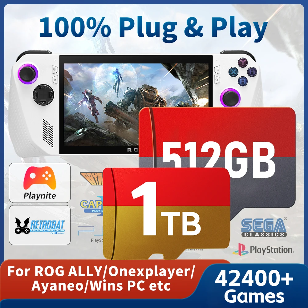 Game TF Card for ROG ALLY/Rog ALLY X/Wins Handheld/PC Playnite & Retrobat…