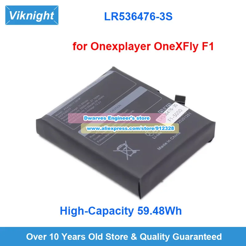 New High-Capacity LR536476-3S Battery 59.48Wh for OneXplayer OneXFly F1 F1…