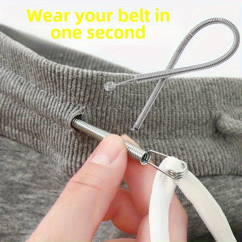 Bendable Spring Drawstring Threader Clip Pants Hoodies Elastic Band Lace Cord…