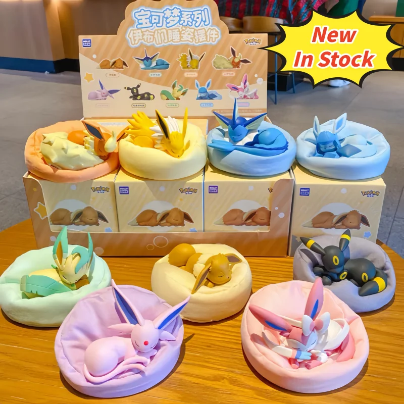 in Stock Hot Pkm Eevee Sleeping Position Series Blind Box Sylveon Umbreon…