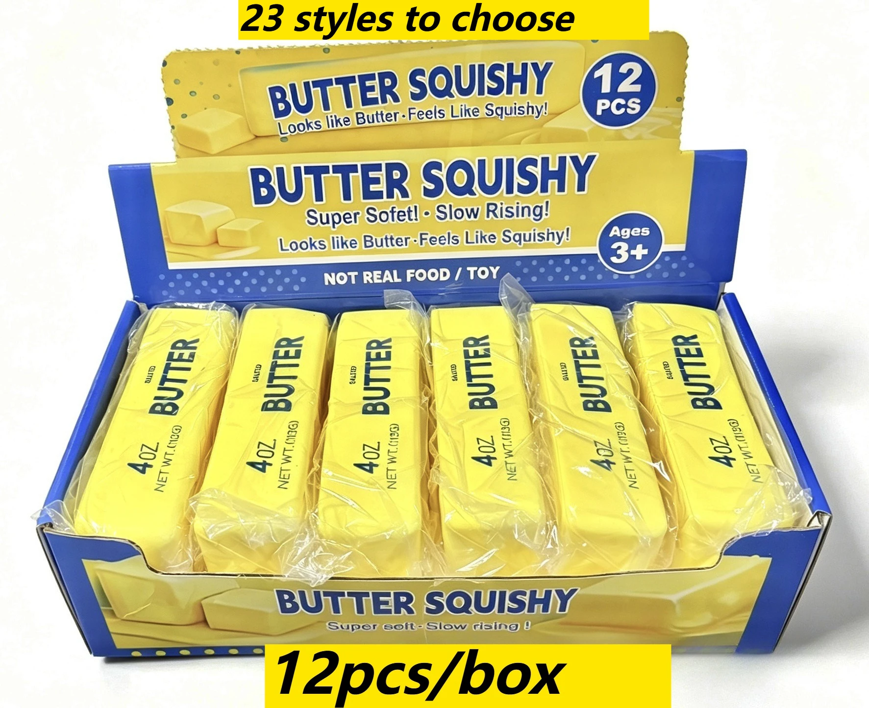 1/6/12pcs Soft Slow Rebound Butter Stick Realistic Silicone Squeeze Stress…