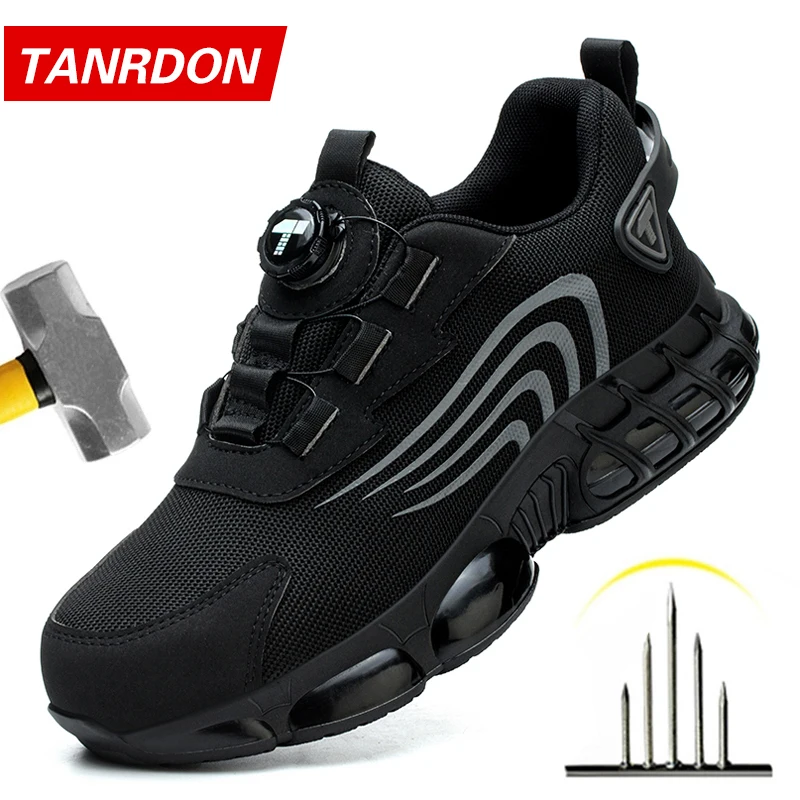 Rotary Button New Safety Shoes for Men, Anti-Impact and Anti-Piercing Work…