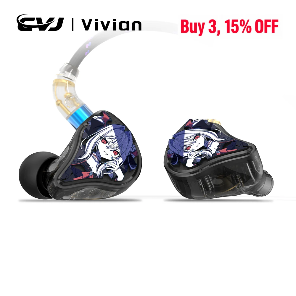 CVJ Vivian In-Ear Monitor Earphones 10mm Dynamic Driver Wired Earbuds HiFi…