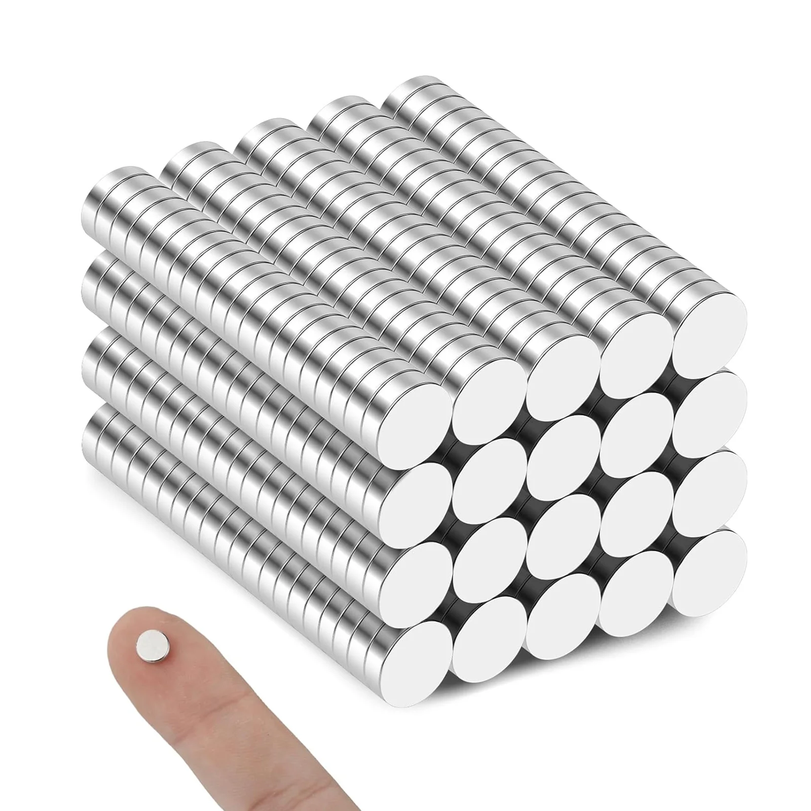100 Piece 6x2mm Strong Round Magnets for Fridge, DIY, Building, Scientific…