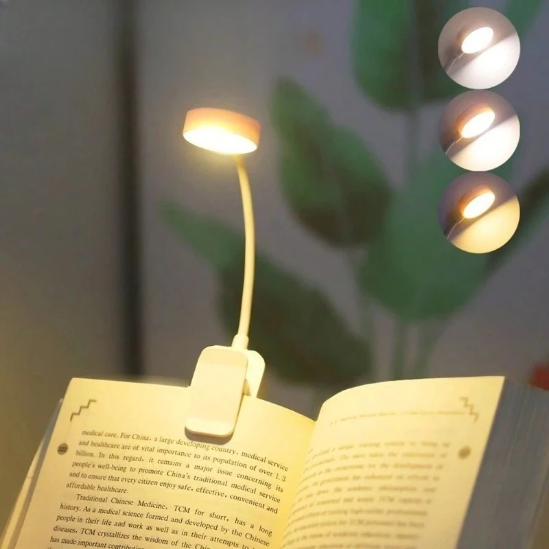 Runtowo LED Clip on Book Light Portable Reading Light Battery Powered 3 Color…