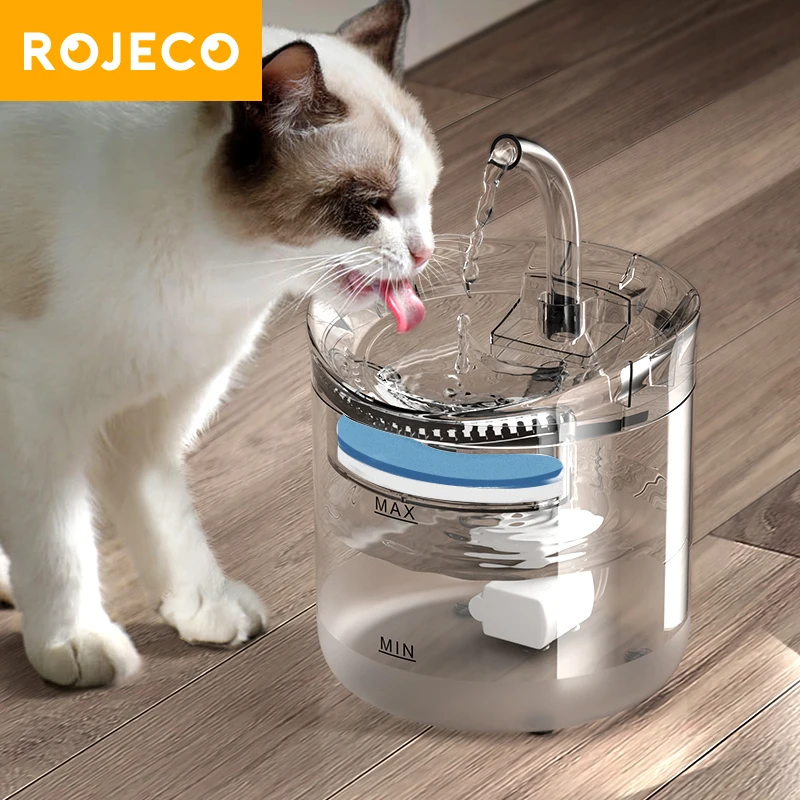 ROJECO Cat Water Fountain Automatic Pet Water Dispenser Pet Smart Drinker for…