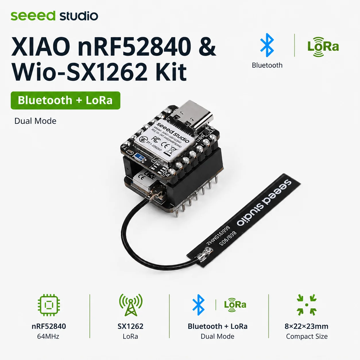 Meshtastic Develop Board XIAO NRF52840 & Wio SX1262 Kit 868MHZ 915MHz LoRa…