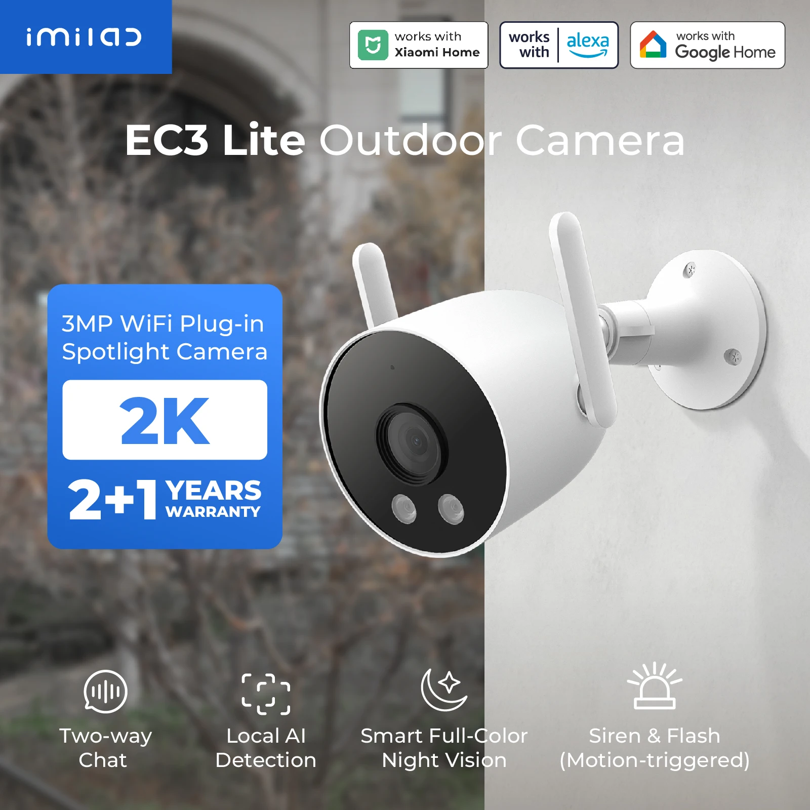 IMILAB EC3 Lite Camera Home Security Protection 2K HD Outdoor Wi-Fi IP Smart…