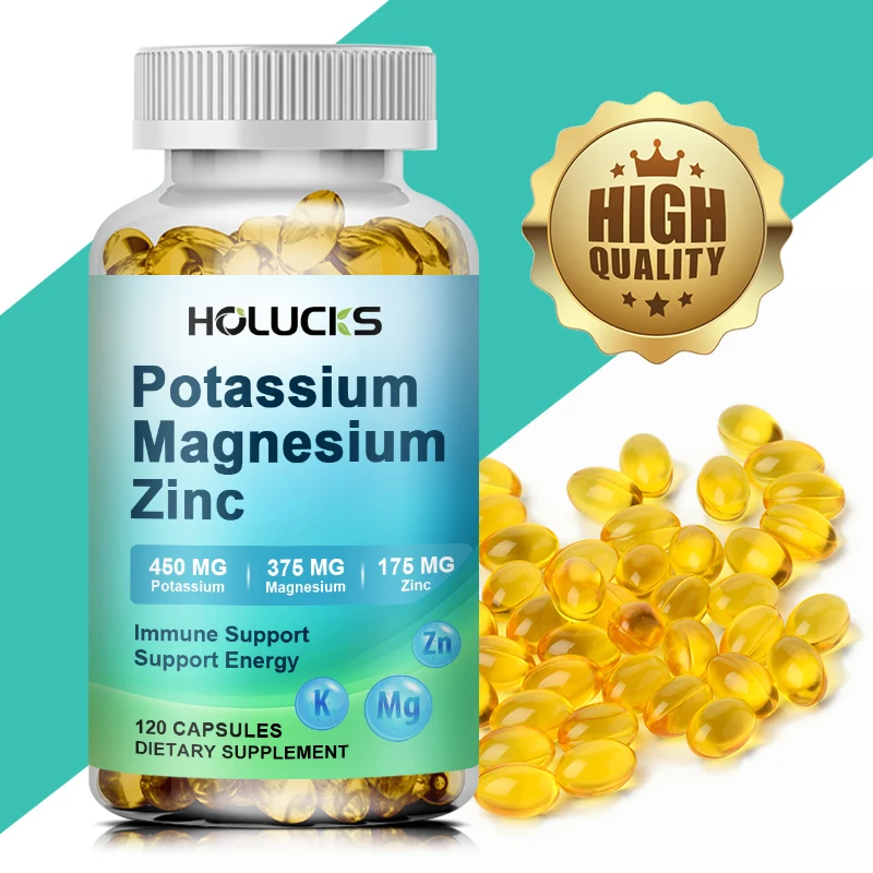 Potassium Magnesium Zinc Capsules - Bone & Heart Health Supplement, Sleep…
