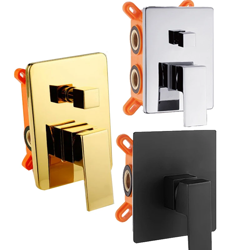 BAKALA Black Golden Brass Shower Faucet Mixing Valve 1-2-3 Ways Concealed…