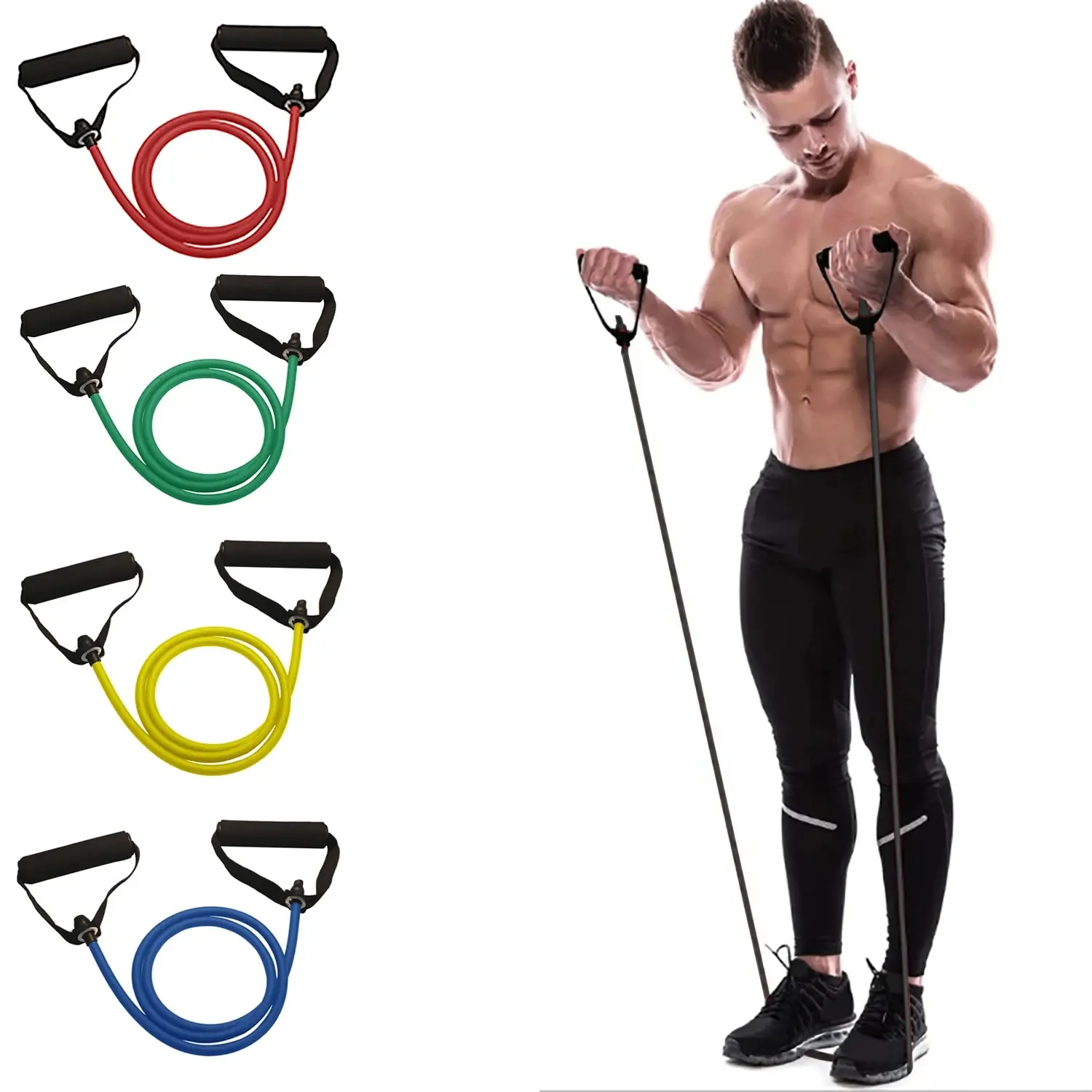 Resistance Bands with Handles, Exercise Bands, Workout Bands with Handles for…