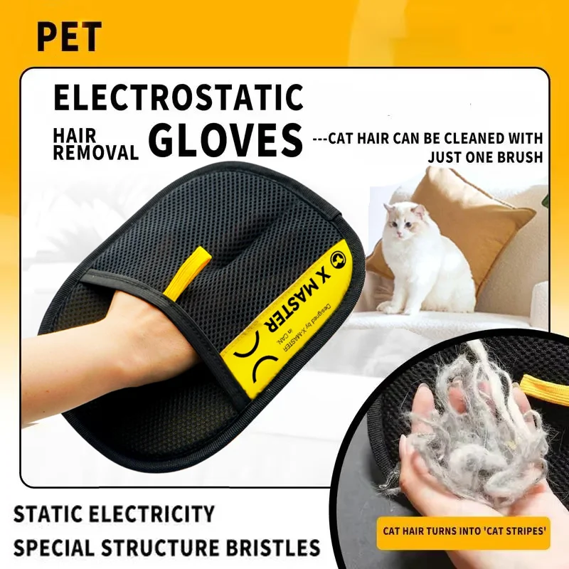Pet Hair Remover Gloves Electrostatic for Cats Dogs, Reusable Washable…
