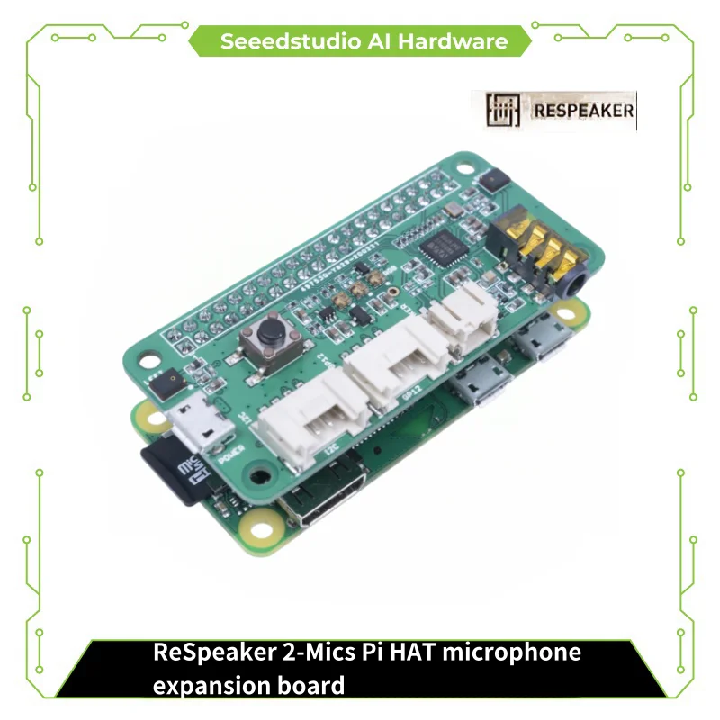 Seeed Studio ReSpeaker 2-Mics Pi HAT V2.0 for Raspberry Pi - TLV320AIC3104…