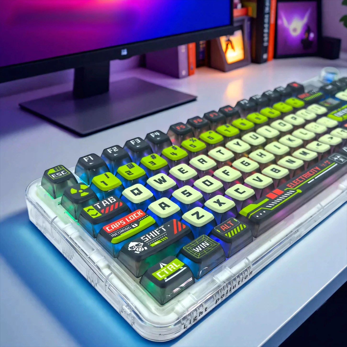 Apocalypse Biochemical, Four Sided Transparent Pudding Keycap PBT 125 Keys…