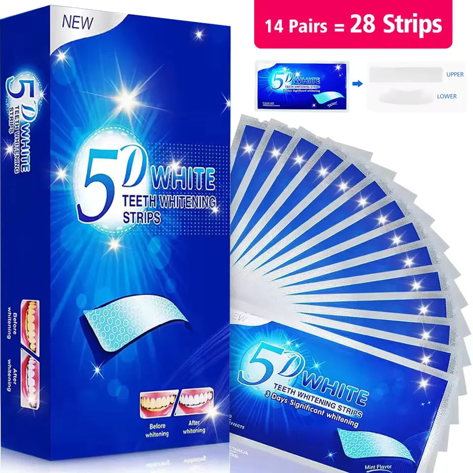 7/14/28 Pairs Teeth Brightening Strips for Teeth, 5D/9D Whitener Strips…