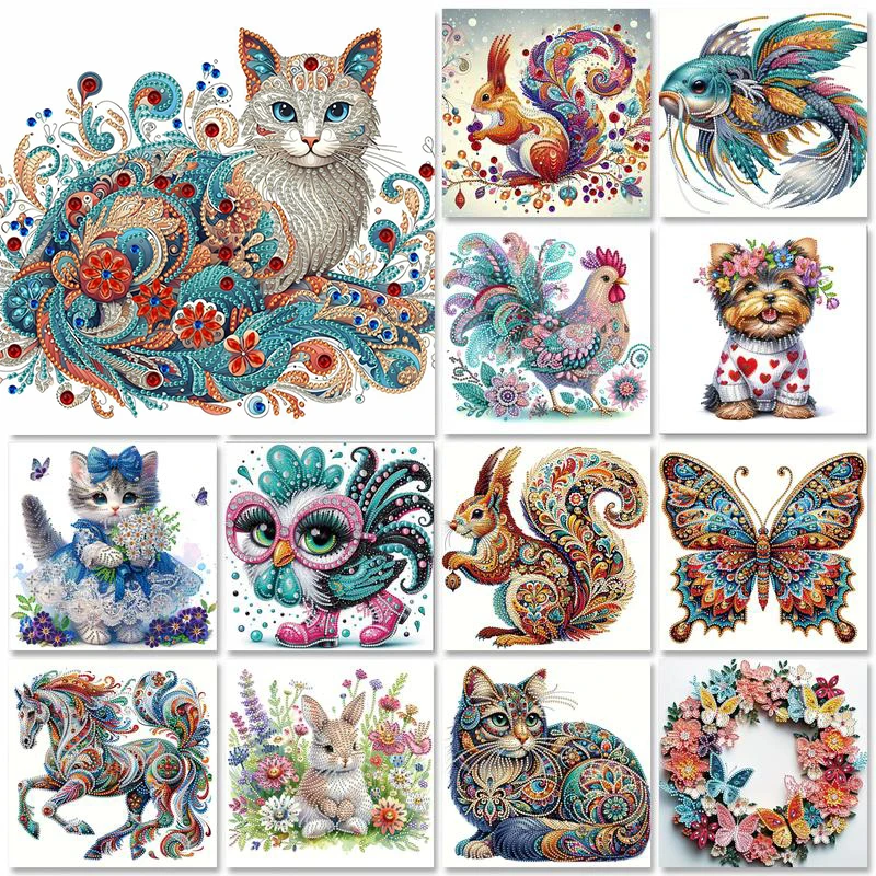 5D DIY Diamond Painting Animal Kit Squirrel Rabbit Cat DIY Partial Special…