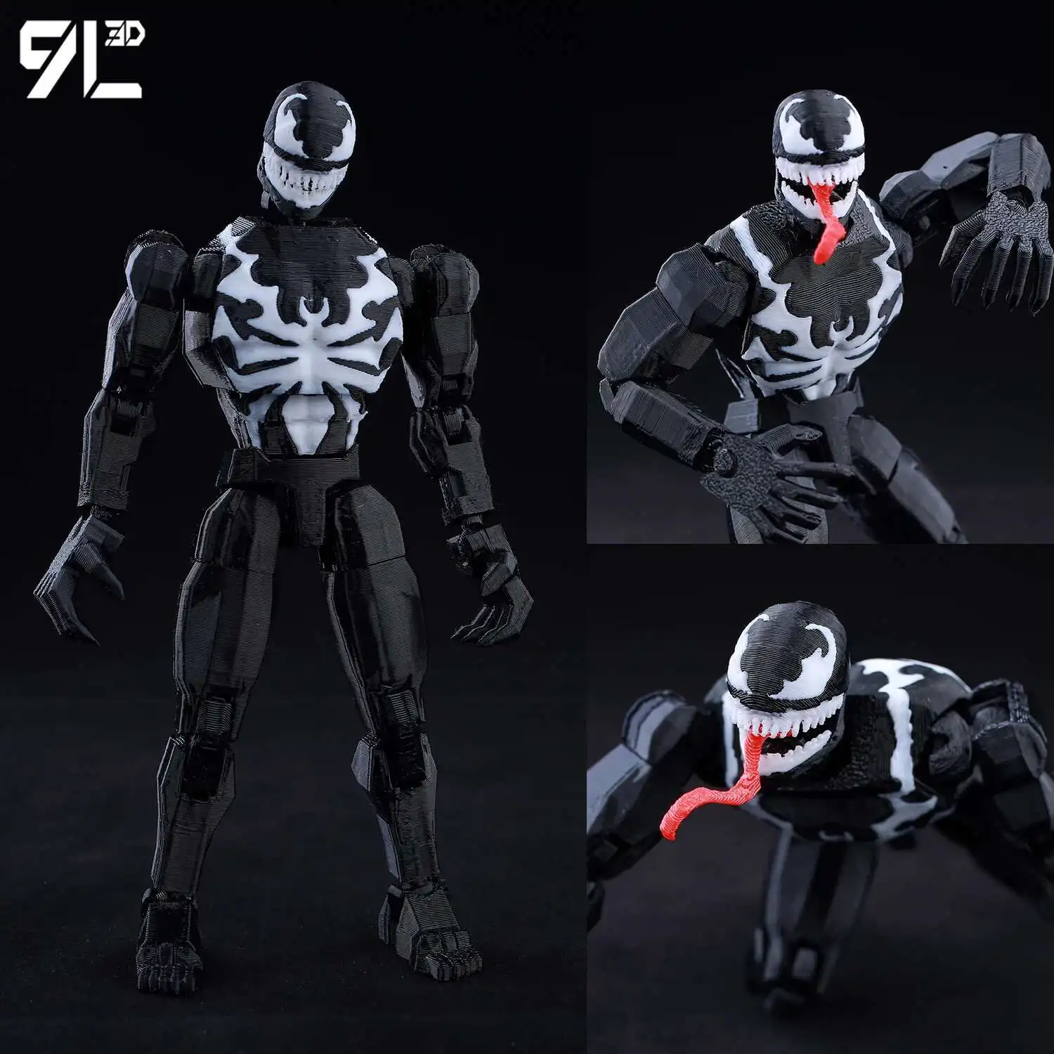 9L3D Printed Anime Characters Lucky Dummy 13 Action Figures Venom Spider-Man…