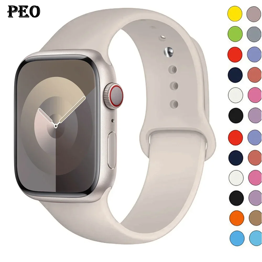 Silicone Band for Apple Watch Strap 44mm 45mm 40mm 41mm 42-38mm 45 Mm Sport…